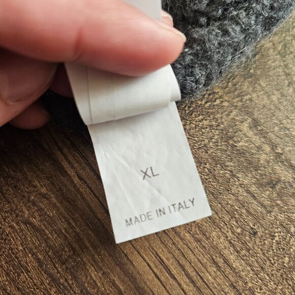 Brunello Cucinelli Alpaca Virgin Wool Metallic Stripe Cropped Sweater, XL, Grey - Picture 7 of 8